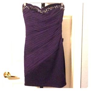 Purple strapless dress